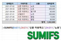 SUMIFS 함수 사용법