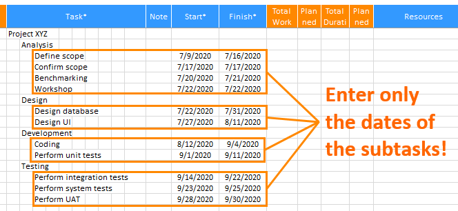 Enter Dates
